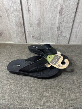 Okabashi Womens Black Flip-Flops Size M EU 38-39 US 7.5-8.5 Ergonomic Sandals